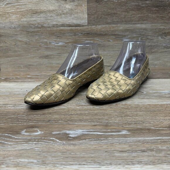 Cole Haan God Metallic Woven Leather Flats Women's Size 7 - Picture 1 of 6
